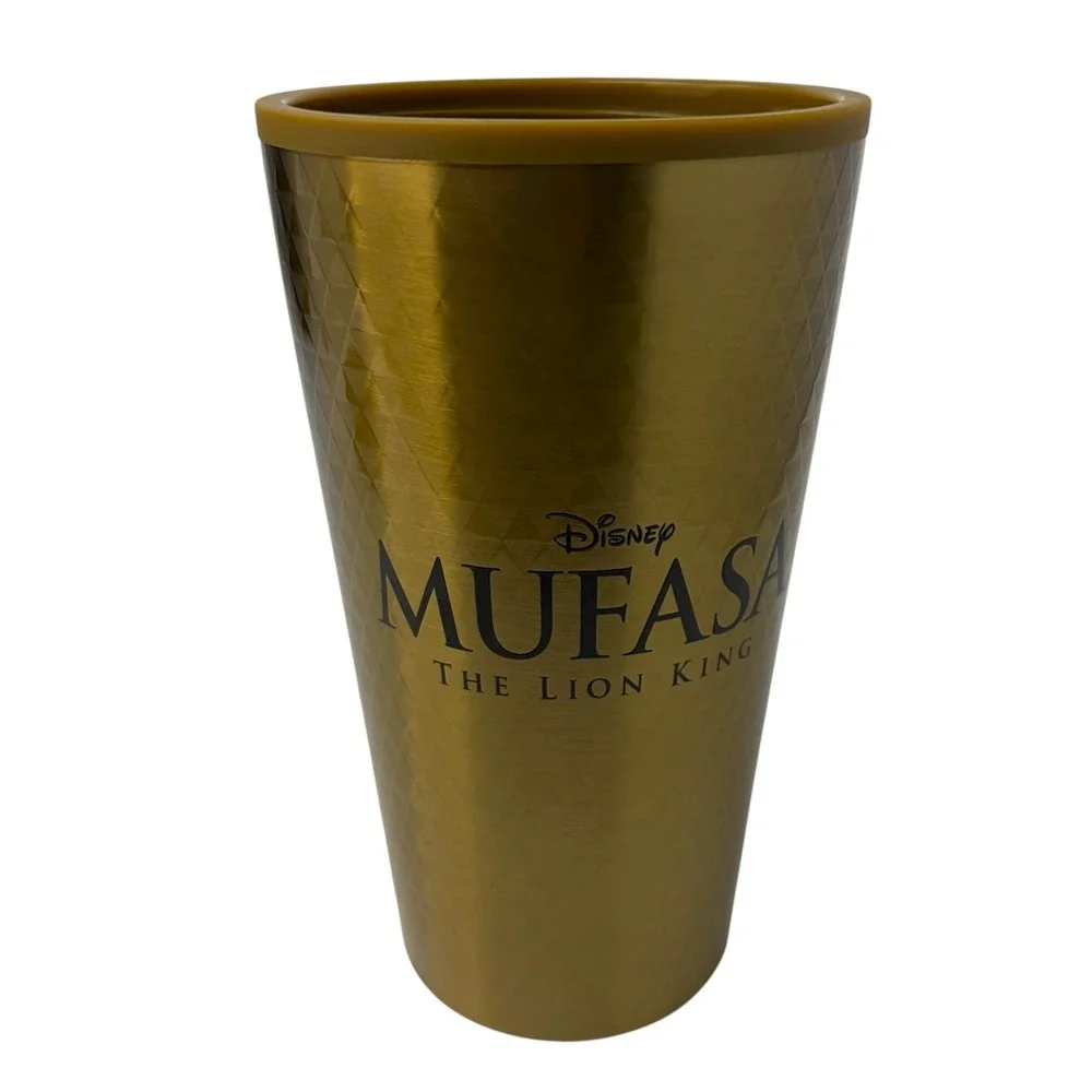 Disney Mufasa The Lion King Gold Stainless Steel Tumbler Set LE NIB w Straw